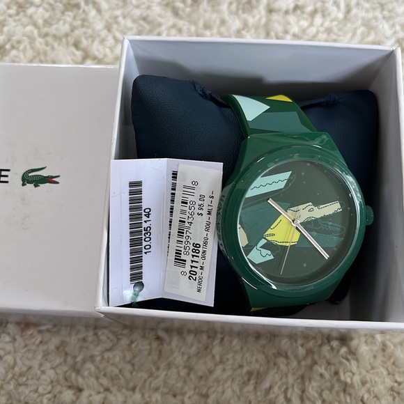 Lacoste Men's Watch 2011186 Quartz Neocroc Green Dial Rubber Band 42mm - Picture 4 of 5